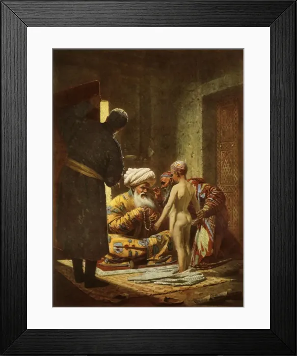 Framed Print : The Sale of a Young Serf, 1872, (1965). Creator: Vasily Vereshchagin Framed Print : The Sale of a Young Serf, 1872, (1965). Creator: Vasily Vereshchagin
