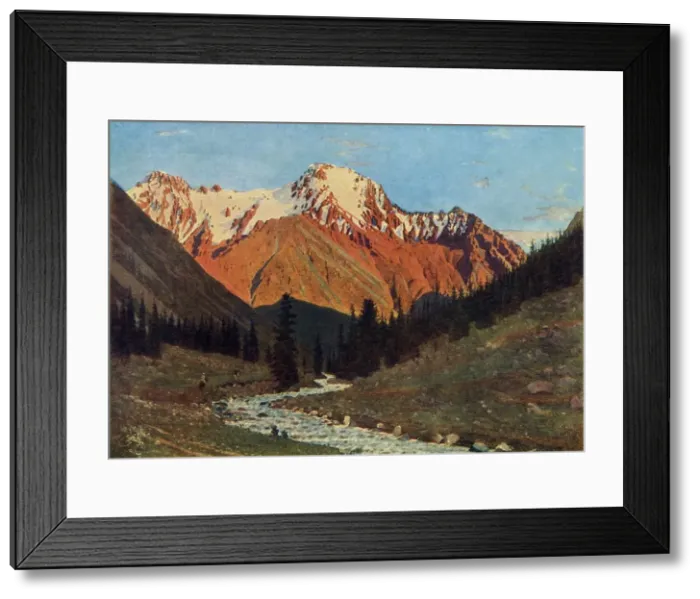 Framed Print : Mountain scenery, late 19th century, (1965). Creator: Vasily Vereshchagin Framed Print : Mountain scenery, late 19th century, (1965). Creator: Vasily Vereshchagin