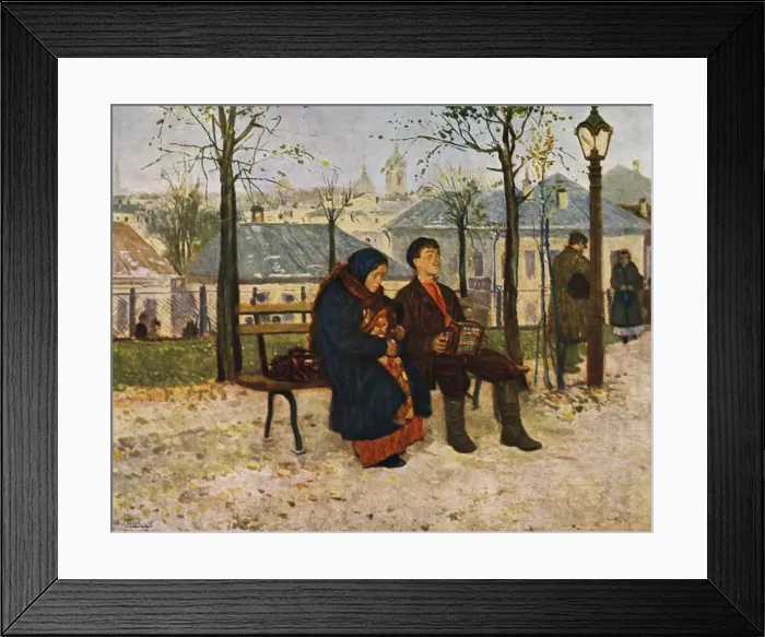 Framed Print : On the Boulevard, 1886-1887, (1965). Creator: Vladimir Makovsky Framed Print : On the Boulevard, 1886-1887, (1965). Creator: Vladimir Makovsky