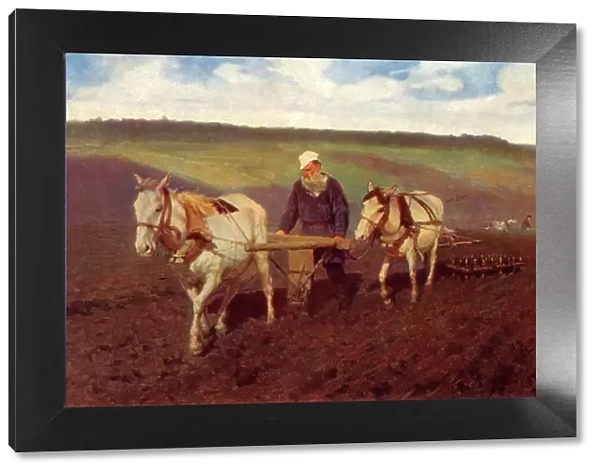 The Ploughman (Leo Nikolayevich Tolstoy at the Plough), 1887, (1965). Creator: Il ya Repin