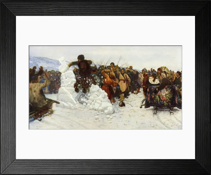 Framed Print : Taking the Little Snow-town, 1891, (1965). Creator: Vasily Surikov Framed Print : Taking the Little Snow-town, 1891, (1965). Creator: Vasily Surikov