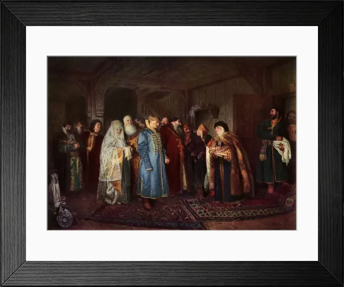 Framed Print : A Boyar Wedding, 1883, (1965). Creator: Klavdi Vasilevich Lebedev Framed Print : A Boyar Wedding, 1883, (1965). Creator: Klavdi Vasilevich Lebedev