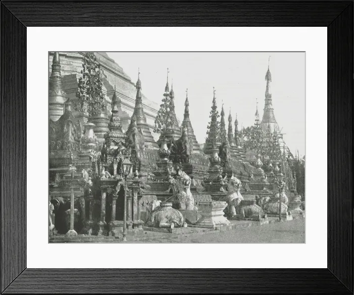 Framed Print : The base of the Grand Pagoda, Rangoon, Burma, 1895. Creator: Unknown Framed Print : The base of the Grand Pagoda, Rangoon, Burma, 1895. Creator: Unknown
