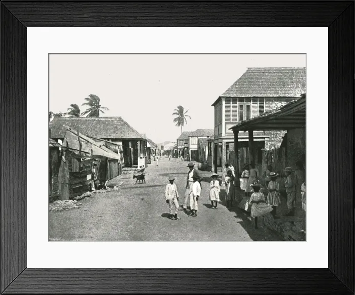 Framed Print : Steet scene in Port Royal, Jamaica, 1895. Creator: York & Son Framed Print : Steet scene in Port Royal, Jamaica, 1895. Creator: York & Son