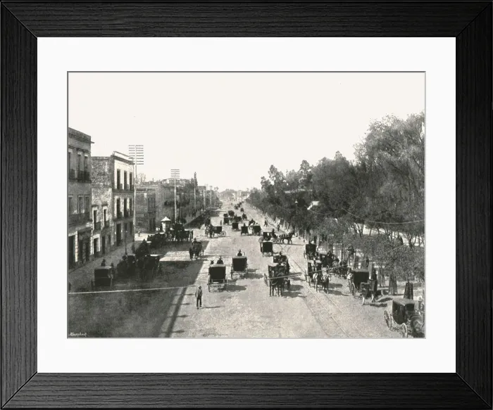 Framed Print : Avenida Juarez, Mexico City, Mexico, 1895. Creator: Abel Briquet Framed Print : Avenida Juarez, Mexico City, Mexico, 1895. Creator: Abel Briquet