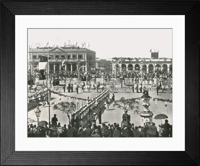 Framed Print : The Great Square on a Fete Day, Montevideo, Uruguay, 1895. Creator: Unknown Framed Print : The Great Square on a Fete Day, Montevideo, Uruguay, 1895. Creator: Unknown