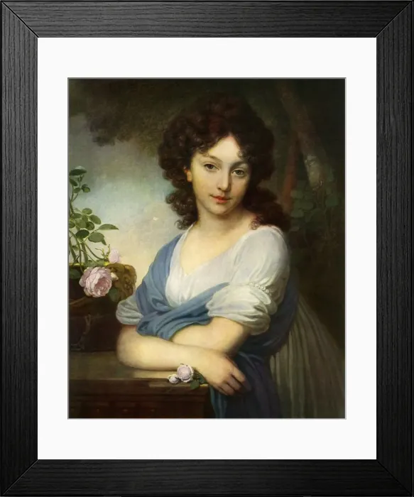 Framed Print : Portrait of Yelena Alexandrovna Naryshkina, 1799, (1965). Creator: Vladimir Borovikovsky Framed Print : Portrait of Yelena Alexandrovna Naryshkina, 1799, (1965). Creator: Vladimir Borovikovsky