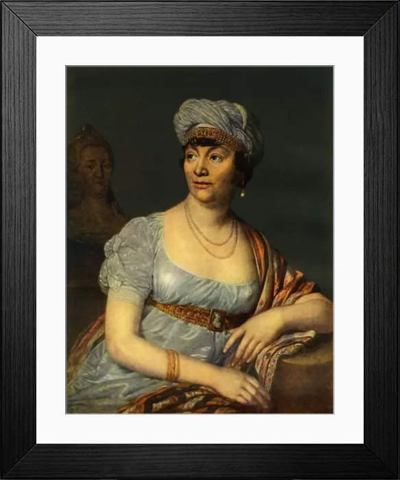 Framed Print : Portrait of an unknown Woman with Headdress, 1812, (1965). Creator: Vladimir Borovikovsky Framed Print : Portrait of an unknown Woman with Headdress, 1812, (1965). Creator: Vladimir Borovikovsky