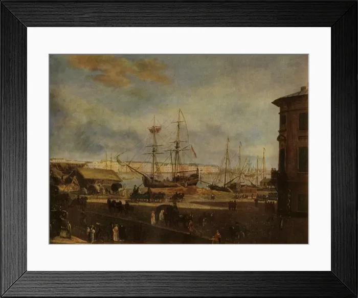 Framed Print : View of the English Quay from... the Building of the Academy of Art, early 19th century, (1965) Framed Print : View of the English Quay from... the Building of the Academy of Art, early 19th century, (1965)