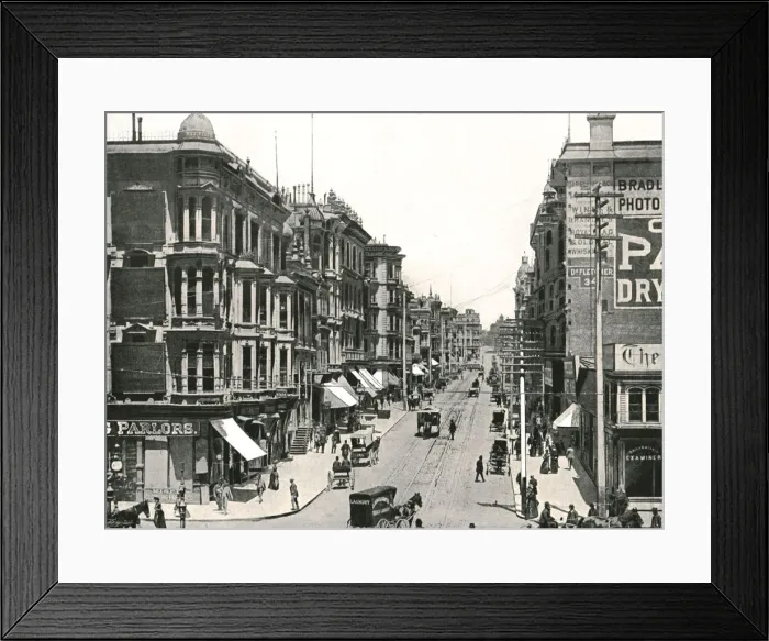 Framed Print : Grant Avenue looking north from Market Street, San Francisco, USA, 1895. Creator: Unknown