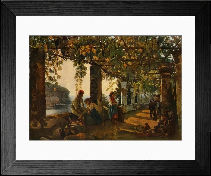 Framed Print : A Terrace by the Sea-shore - a variation, 1828, (1965). Creator: Sil vestr Shchedrin Framed Print : A Terrace by the Sea-shore - a variation, 1828, (1965). Creator: Sil vestr Shchedrin