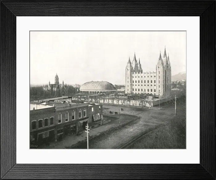 Framed Print : The Assembly Hall, Tabernacle and Mormon Temple, Salt Lake City, USA, 1895. Creator Framed Print : The Assembly Hall, Tabernacle and Mormon Temple, Salt Lake City, USA, 1895. Creator