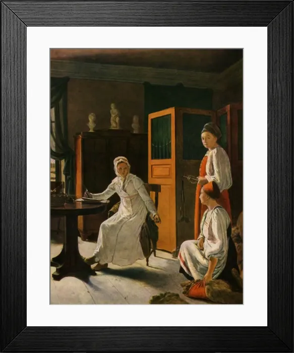 Framed Print : The Landowners Wife in the Morning, 1823, (1965). Creator: Aleksey Venetsianov Framed Print : The Landowners Wife in the Morning, 1823, (1965). Creator: Aleksey Venetsianov