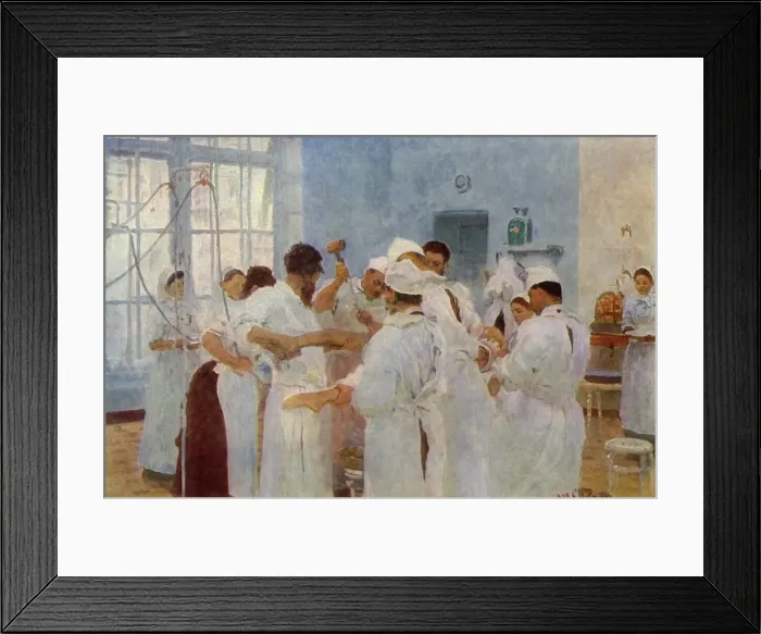 Framed Print : Surgeon Yevgeni Vasilyevich Pavlov (1845-1916) in the Operating Theatre, 1888, (1965) Framed Print : Surgeon Yevgeni Vasilyevich Pavlov (1845-1916) in the Operating Theatre, 1888, (1965)