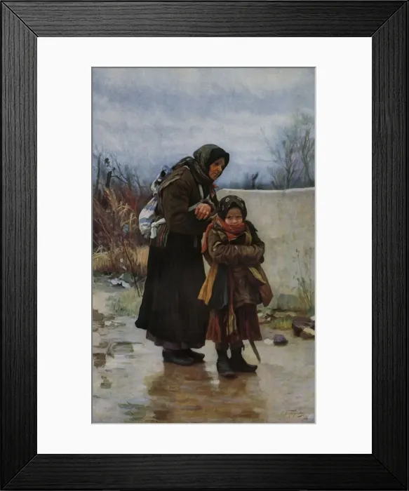 Framed Print : Grandmother and Grandchild, 1880s, (1965). Creator: Ivan Ivanovic Tvoroznikov Framed Print : Grandmother and Grandchild, 1880s, (1965). Creator: Ivan Ivanovic Tvoroznikov
