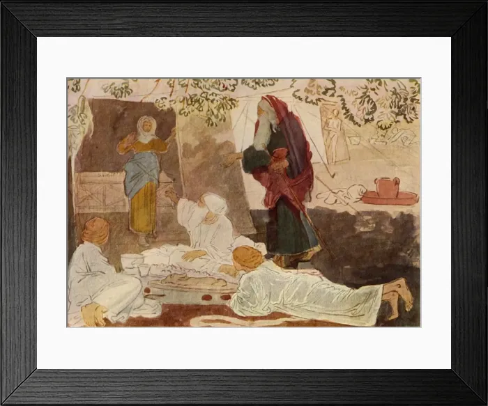 Framed Print : Three pilgrims visiting Abraham, mid 19th century, (1965). Creator: Aleksandr Ivanov Framed Print : Three pilgrims visiting Abraham, mid 19th century, (1965). Creator: Aleksandr Ivanov
