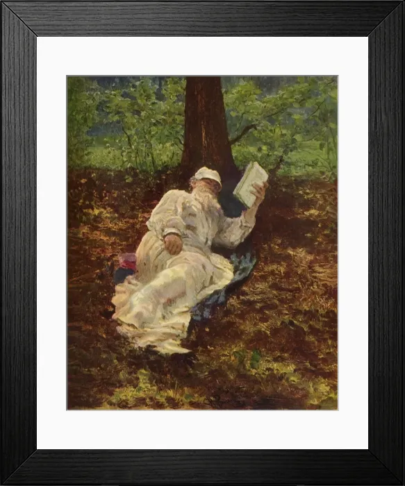 Framed Print : Leo Nikolayevich Tolstoy takes a Rest in the Woods, 1891, (1965). Creator: Il ya Repin Framed Print : Leo Nikolayevich Tolstoy takes a Rest in the Woods, 1891, (1965). Creator: Il ya Repin