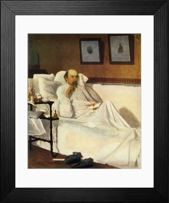 Framed Print : Portrait of Nekrasov, 1877, (1965). Creator: Ivan Kramskoy Framed Print : Portrait of Nekrasov, 1877, (1965). Creator: Ivan Kramskoy