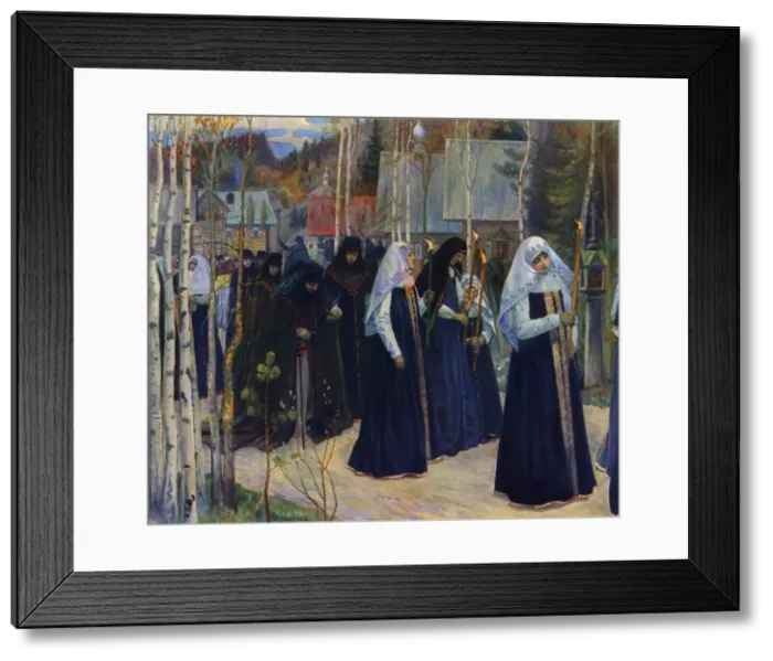 Framed Print : After Taking The Veil, 1898, (1965). Creator: Mikhail Nesterov
