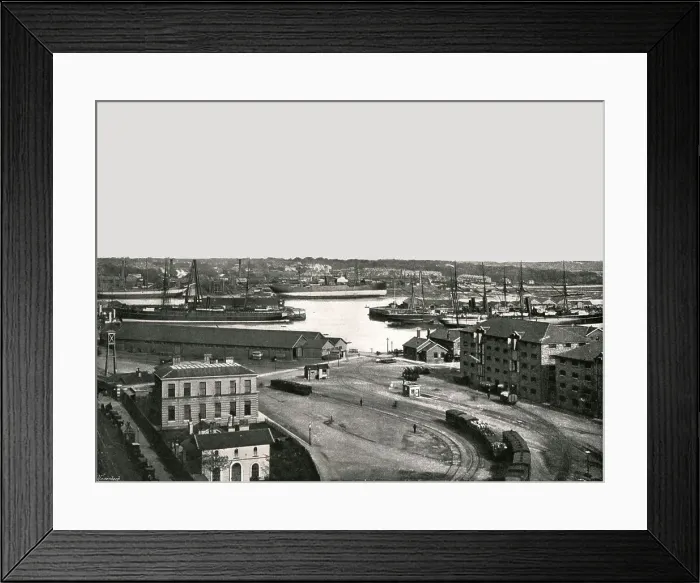 Framed Print : The Docks, Southampton, 1895. Creator: Poulton & Co Framed Print : The Docks, Southampton, 1895. Creator: Poulton & Co
