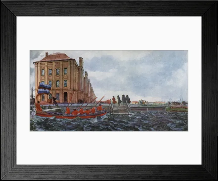 Framed Print : Petrograd at the Time of Peter I, c1900, (1965). Creator: Yevgeny Lansere Framed Print : Petrograd at the Time of Peter I, c1900, (1965). Creator: Yevgeny Lansere