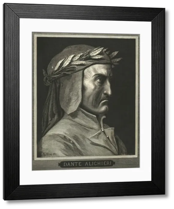 Framed Print : Portrait of Dante Alighieri, (c1890). Creator: Gustave Doré Framed Print : Portrait of Dante Alighieri, (c1890). Creator: Gustave Doré