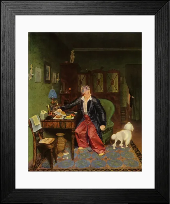 Framed Print : An Aristocrat Takes Breakfast, or Silk on His Stomach and Nothing Inside, 1849-1850, (1965) Framed Print : An Aristocrat Takes Breakfast, or Silk on His Stomach and Nothing Inside, 1849-1850, (1965)