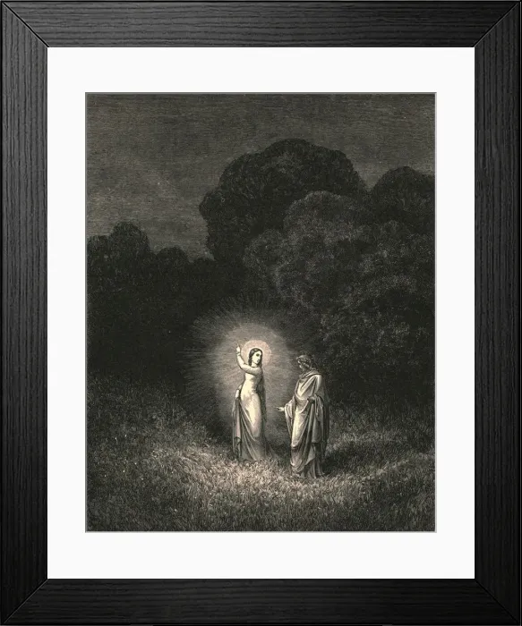 Framed Print : I, who now bid thee on this errand forth, am Beatrice, c1890. Creator: Gustave Doré Framed Print : I, who now bid thee on this errand forth, am Beatrice, c1890. Creator: Gustave Doré