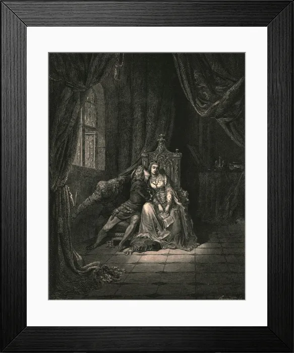 Framed Print : In its leaves that day we read no more, c1890. Creator: Gustave Doré Framed Print : In its leaves that day we read no more, c1890. Creator: Gustave Doré