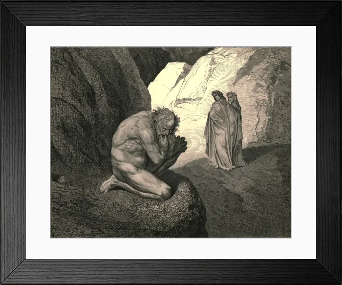 Framed Print : Curs d wolf ! Thy fury inward on thyself prey, and consume thee!, c1890. Creator Framed Print : Curs d wolf ! Thy fury inward on thyself prey, and consume thee!, c1890. Creator