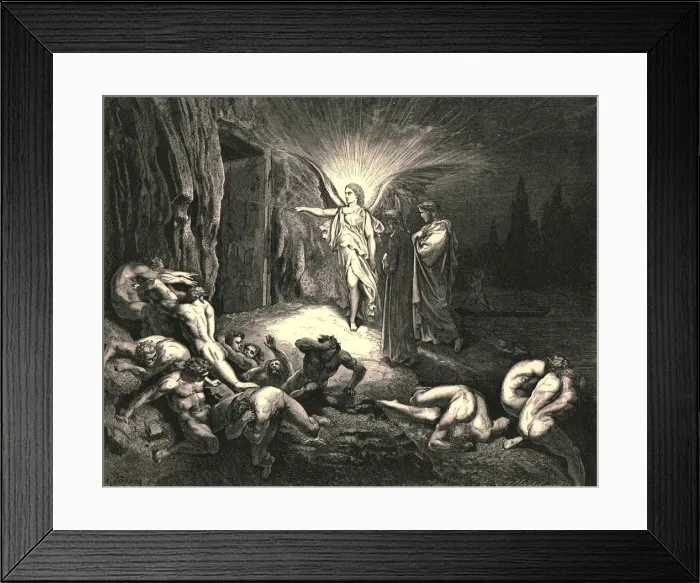 Framed Print : To the gate he came, and with his wand touch d it, c1890. Creator: Gustave Doré Framed Print : To the gate he came, and with his wand touch d it, c1890. Creator: Gustave Doré