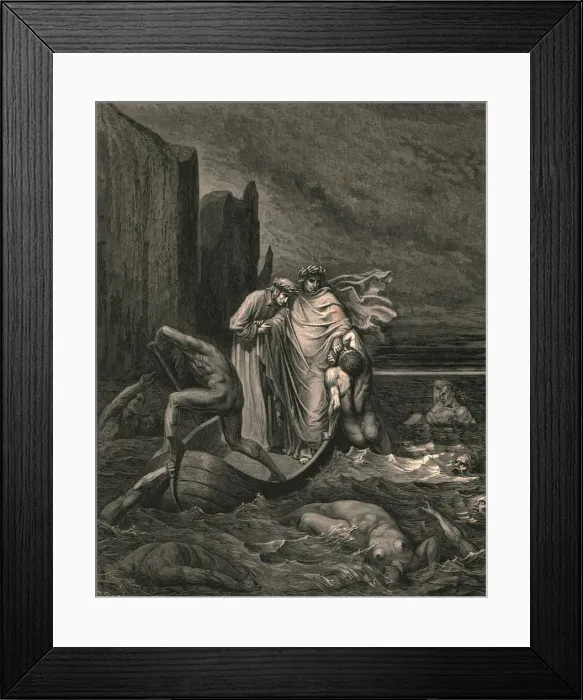 Framed Print : My teacher sage aware, thrusting him back, c1890. Creator: Gustave Doré Framed Print : My teacher sage aware, thrusting him back, c1890. Creator: Gustave Doré