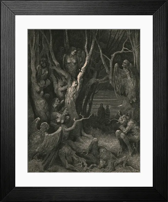 Framed Print : Here the brute Harpies make their nest, c1890. Creator: Gustave Doré Framed Print : Here the brute Harpies make their nest, c1890. Creator: Gustave Doré