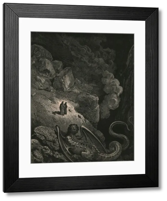 Framed Print : Forthwith that image vile of fraud appear d, c1890. Creator: Gustave Doré Framed Print : Forthwith that image vile of fraud appear d, c1890. Creator: Gustave Doré