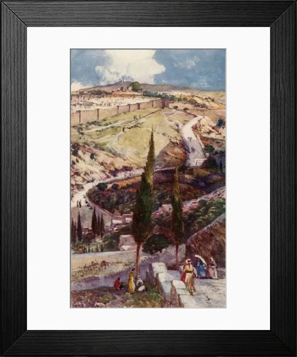Framed Print : The North-East End of Jerusalem and Mizpah from the Mount of Olives, 1902. Creator Framed Print : The North-East End of Jerusalem and Mizpah from the Mount of Olives, 1902. Creator