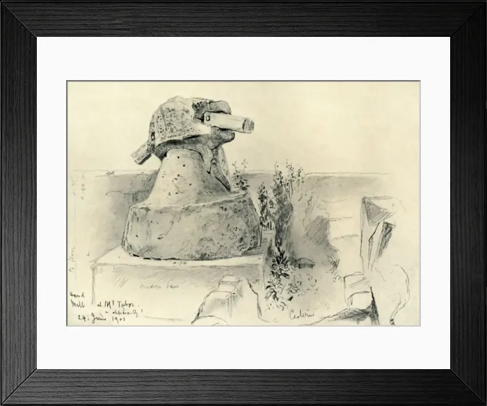 Framed Print : Ancient Hand-Mill at Mount Tabor, 1902. Creator: John Fulleylove Framed Print : Ancient Hand-Mill at Mount Tabor, 1902. Creator: John Fulleylove
