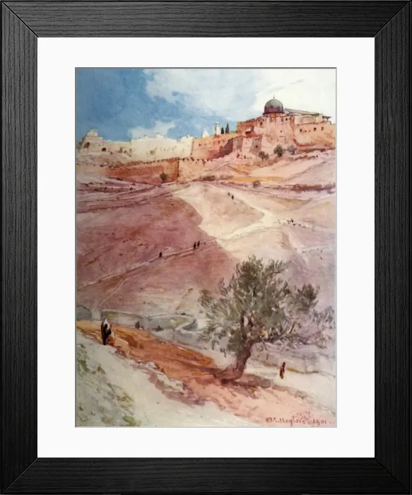 Framed Print : South Wall of Jerusalem from the North End of the Village of Siloam, 1902. Creator Framed Print : South Wall of Jerusalem from the North End of the Village of Siloam, 1902. Creator