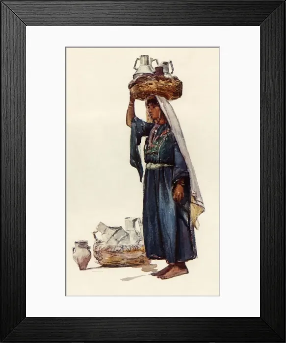 Framed Print : Syrian Peasant with Milk Vessels, 1902. Creator: John Fulleylove Framed Print : Syrian Peasant with Milk Vessels, 1902. Creator: John Fulleylove