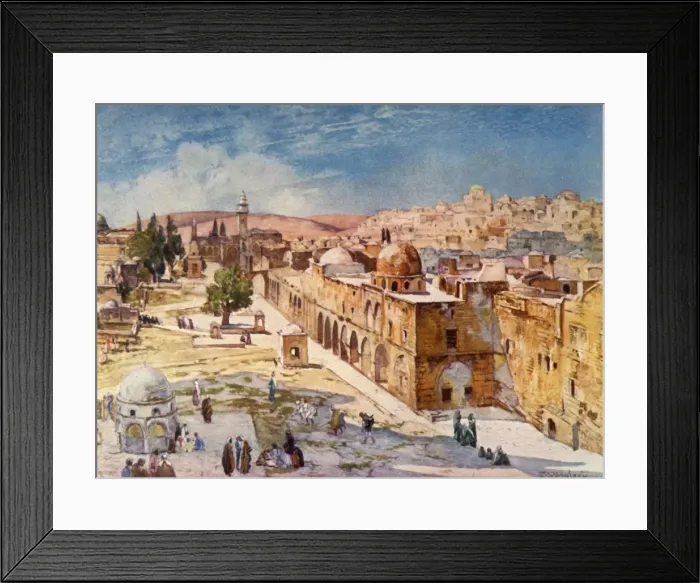 Framed Print : West Side of Temple Area from Barracks Near the Site of the Tower of Antonia, 1902 Framed Print : West Side of Temple Area from Barracks Near the Site of the Tower of Antonia, 1902