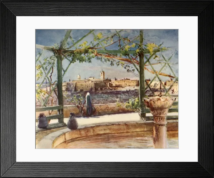 Framed Print : Church of the Nativity at Bethlehem from a Garden on the Opposite Hill, 1902. Creator Framed Print : Church of the Nativity at Bethlehem from a Garden on the Opposite Hill, 1902. Creator