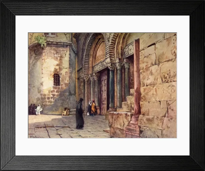 Framed Print : Entrance to the Church of the Holy Sepulchre, 1902. Creator: John Fulleylove Framed Print : Entrance to the Church of the Holy Sepulchre, 1902. Creator: John Fulleylove