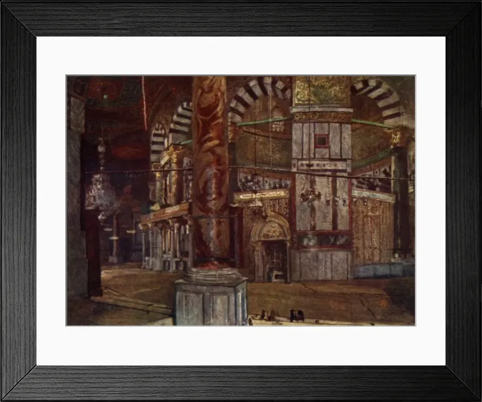 Framed Print : Interior of the Dome of the Rock from the South-East, 1902. Creator: John Fulleylove Framed Print : Interior of the Dome of the Rock from the South-East, 1902. Creator: John Fulleylove