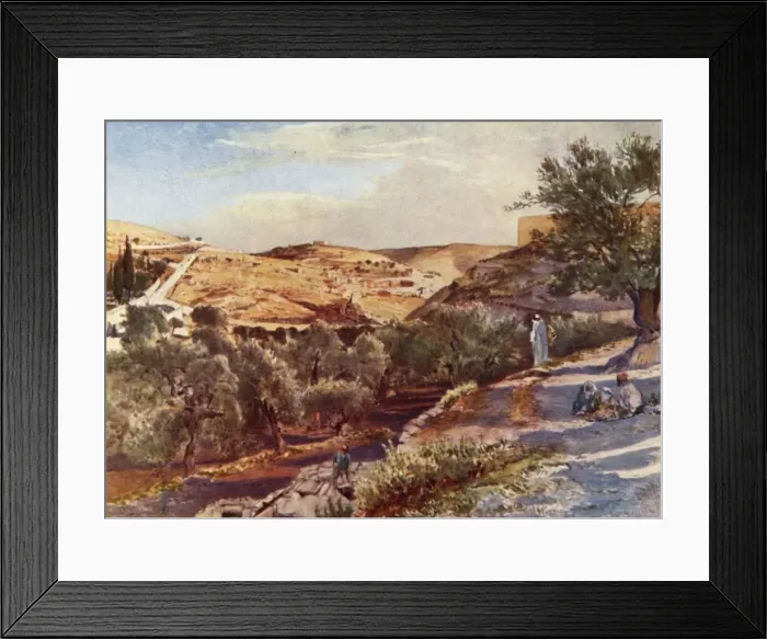 Framed Print : The Upper Valley of the Kidron Looking South, 1902. Creator: John Fulleylove Framed Print : The Upper Valley of the Kidron Looking South, 1902. Creator: John Fulleylove