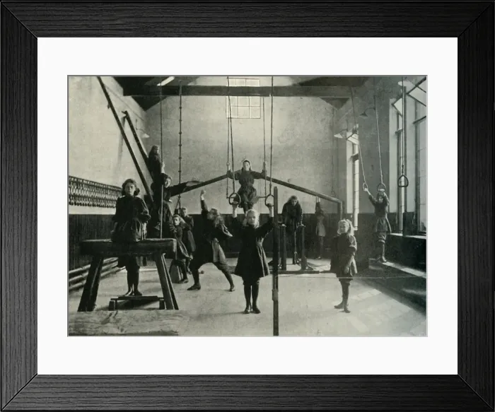 Framed Print : Girl Gymnasts at the Royal Institution for the Deaf and Dumb, Friar Gate, Derby, 1902 Framed Print : Girl Gymnasts at the Royal Institution for the Deaf and Dumb, Friar Gate, Derby, 1902