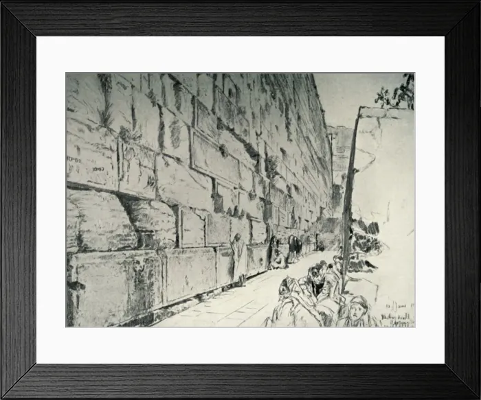 Framed Print : The Wall of the Wailing-Place, 1902. Creator: John Fulleylove Framed Print : The Wall of the Wailing-Place, 1902. Creator: John Fulleylove