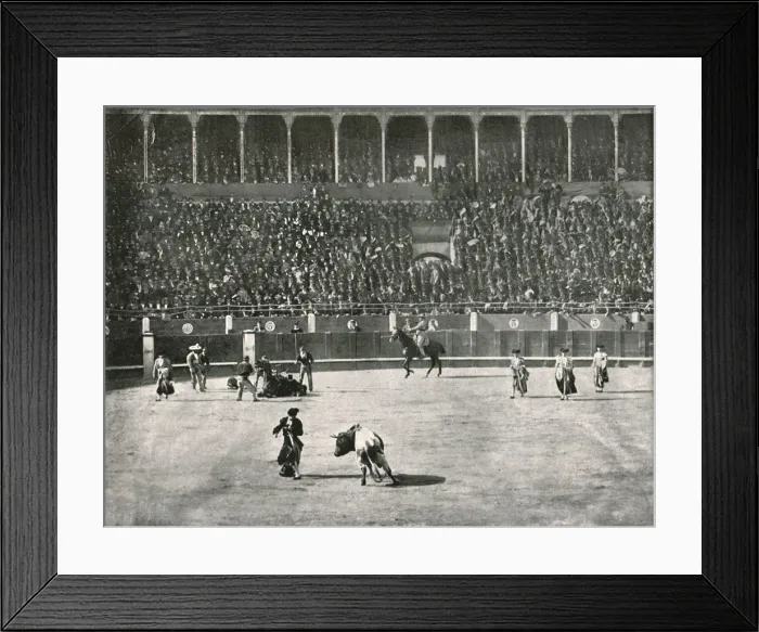 Framed Print : The interior of the Bullring, Madrid, Spain, 1895. Creator: Unknown Framed Print : The interior of the Bullring, Madrid, Spain, 1895. Creator: Unknown