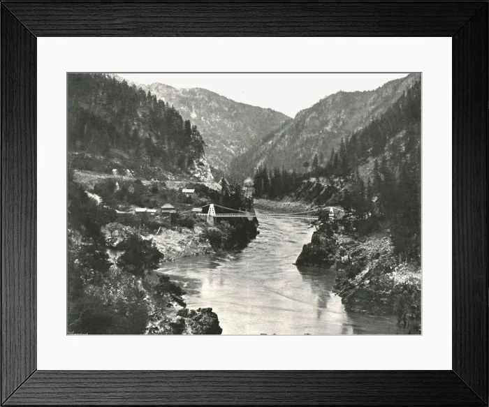 Framed Print : The Rockies: the Frazer Canyon and Cariboo Road Bridge, near Spuzzum, Canada, 1895 Framed Print : The Rockies: the Frazer Canyon and Cariboo Road Bridge, near Spuzzum, Canada, 1895