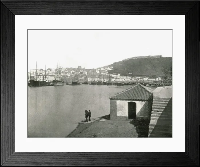 Framed Print : The city and harbour of Malaga, Spain, 1895. Creator: W &s Ltd Framed Print : The city and harbour of Malaga, Spain, 1895. Creator: W &s Ltd