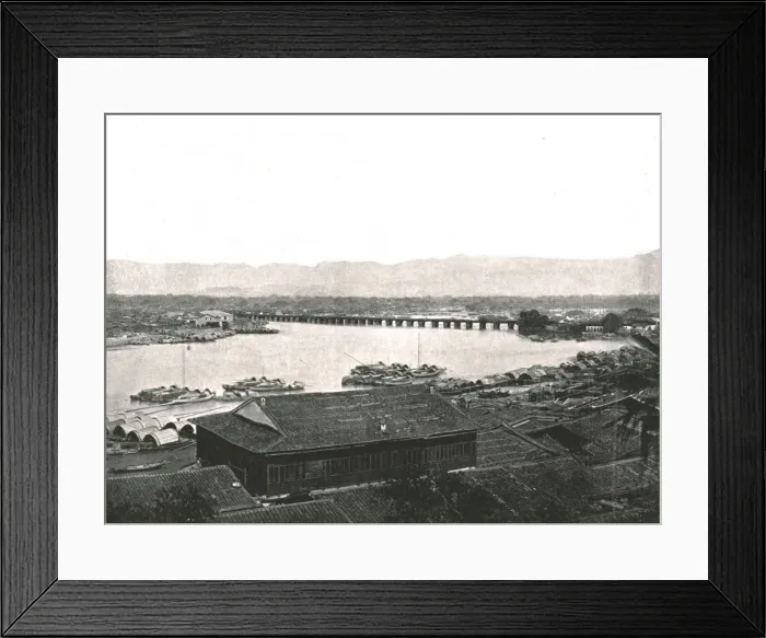 Framed Print : The River Min and the Great Bridge, Foochow, China, 1895. Creator: W &s Ltd Framed Print : The River Min and the Great Bridge, Foochow, China, 1895. Creator: W &s Ltd