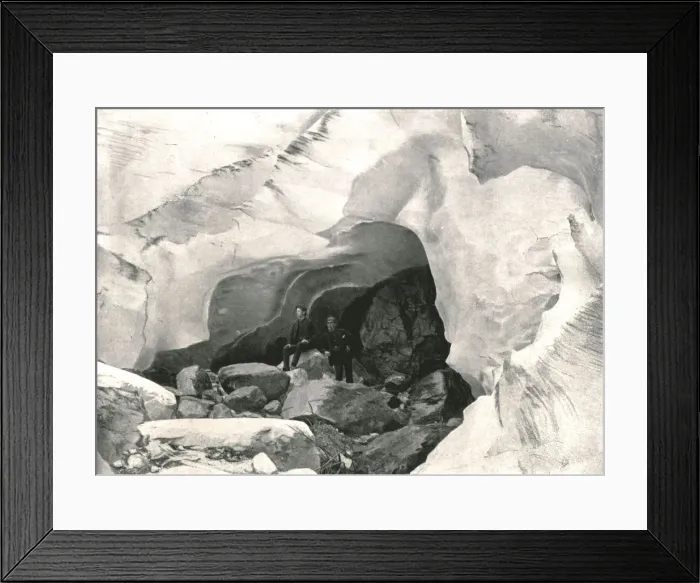 Framed Print : The Rockies: ice cave in the Great Glacier, Mount Sir Donald, Canada, 1895. Creator Framed Print : The Rockies: ice cave in the Great Glacier, Mount Sir Donald, Canada, 1895. Creator
